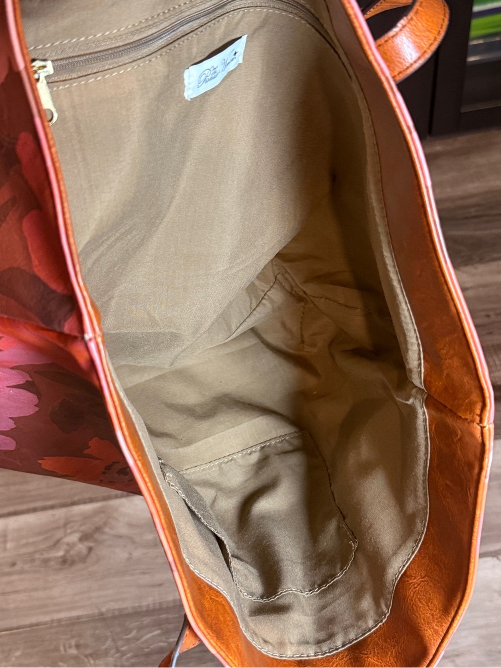 The Pioneer Woman Pink & Brown Floral Leather Tote - Picture 5 of 7